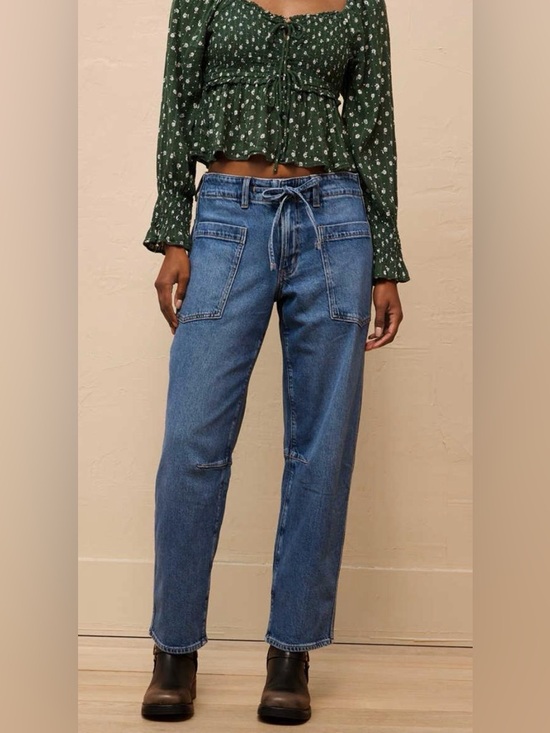 American Eagle Outfitters Denim - American Eagle Stretch Barrel Jeans in Indigo Abyss